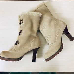 Venus Suede Boots W/Faux Fur Size 7.5
